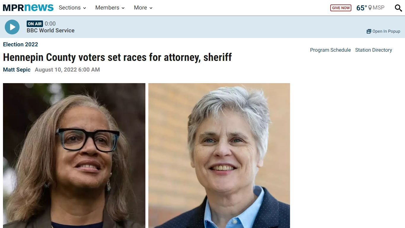 Hennepin County voters set races for attorney, sheriff